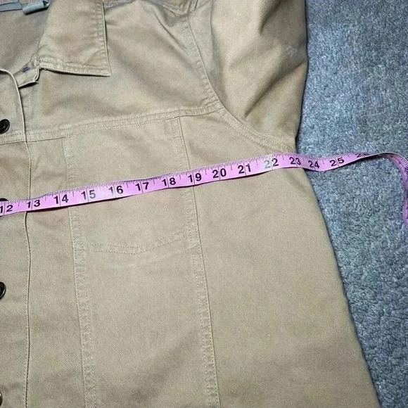 Blassport Brown Women’s Jacket Boxy Denim Button Down Jacket Size Xl - Picture 7 of 8